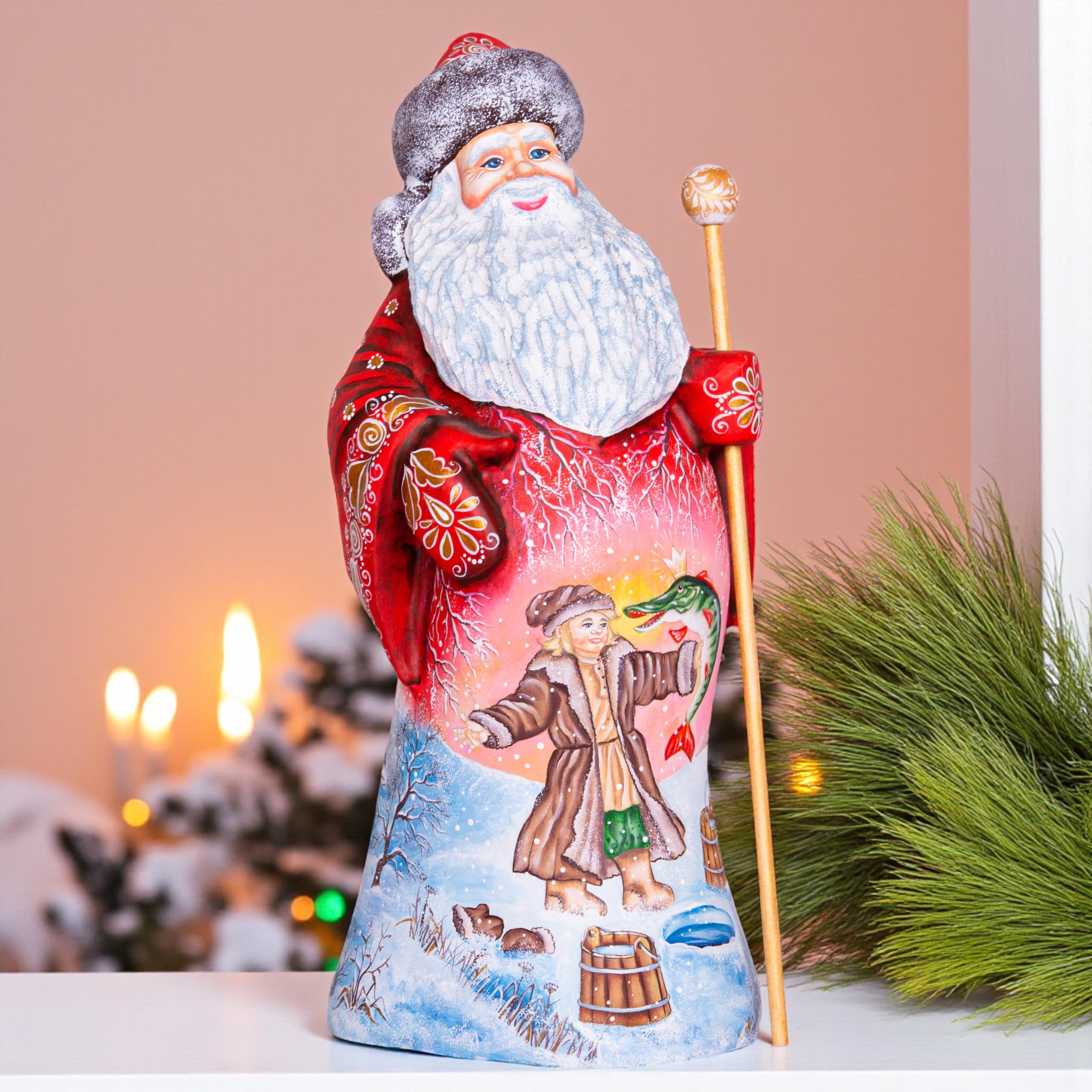 Amazon.com: TYCHEART STUDIO Hand Carved Russian Santa Claus